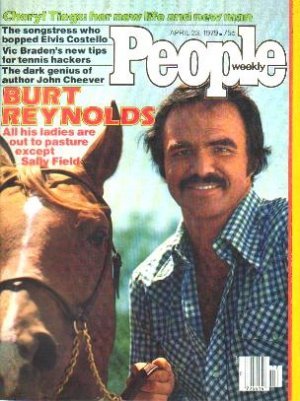 Burt Reynolds and a horse on the cover of People Magazine