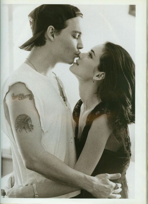 meanmedianmode: bunnysuit: Winona Ryder &amp; Johnny Depp Vogue UK, 1991