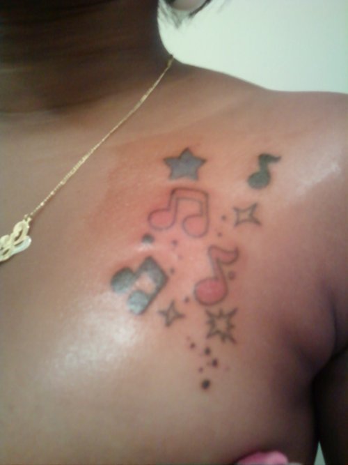 pics of music note tattoos. My 3rd tattoo music notes. you