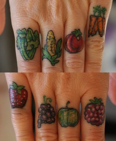 Posted 1 year ago & Filed under carrot, strawberry, tattoo, vegan, 