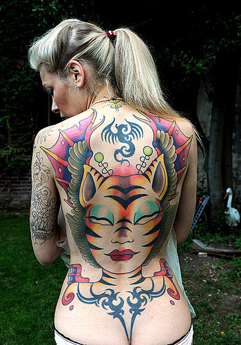 Tiger Bird Space Girl Tattoo via sunnybuick WTFmazing