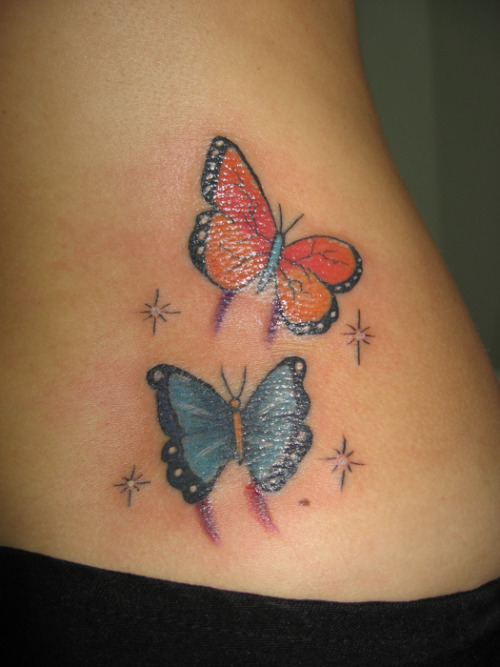 tattoo de angeles. tattoo de borboletas.