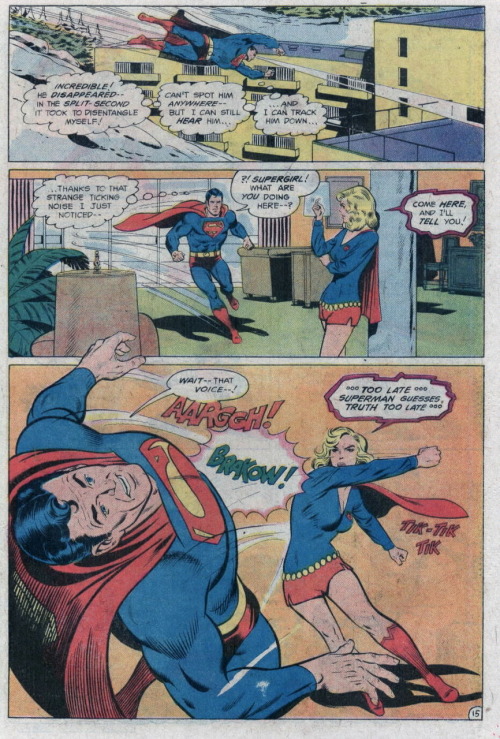 An alien impersonates Supergirl and her shortshorts camel toe Panel 1 A