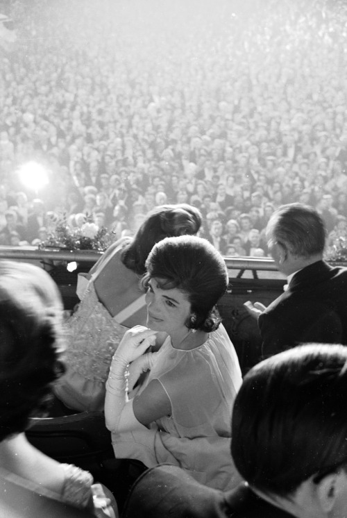Jacqueline Kennedy attending the inauguration of her husband President John 