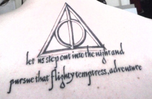 My first tattoo. It&#8217;s the Deathly Hallows symbol from Harry Potter
