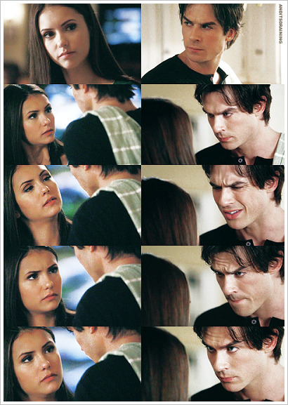 fuckyeahdamonelena:

Damon: Is it real?Elena: Is what real?Damon: This renewed sense of brother hood. Can I trust him?Elena: Yes you can trust him.(Damon looks skeptical, super speeds over to Elena and looks into her eyes)Damon: Can I trust him?Elena: I’m wearing vervain, Damon. It’s not going to work.Damon: I’m not compelling you. I just want you to answer me…honestly.(Elena wonders if she should continue the lie)Elena: Of course you can.The Vampire Diaries - Children of the Damned (1x13)
http://anditsdraining.tumblr.com/post/372044874/damon-is-it-real-elena-is-what-real-damon
