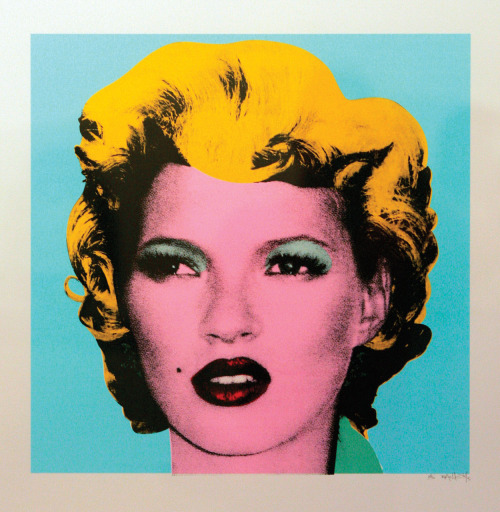 Artist Banksy Portrait of Kate Moss StylePop Art influenced by Andy Warhols