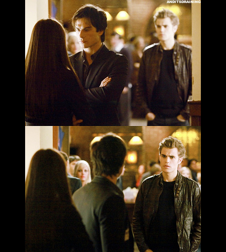 vampire diaries damon and elena. Elena, Damon and Stefan - The