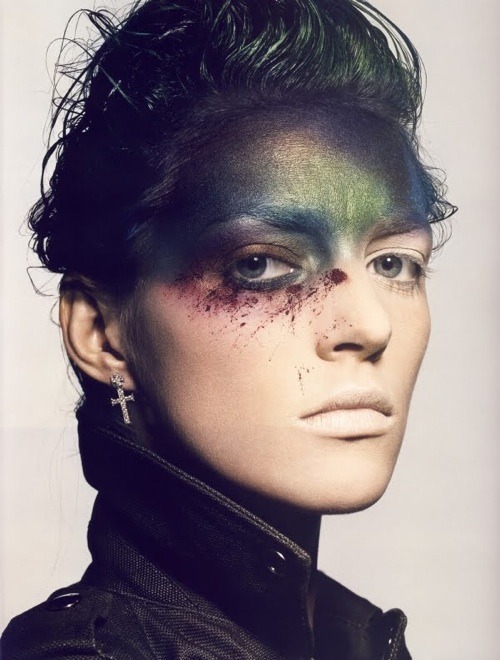 queerstew fierce French vogue anja rubik makeup by Tyen