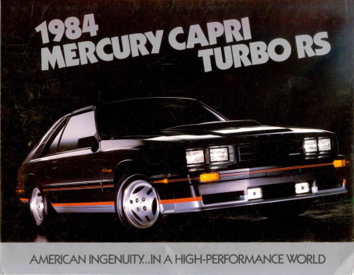 79 Mercury Capri Rs. 1984 Mercury Capri Rs