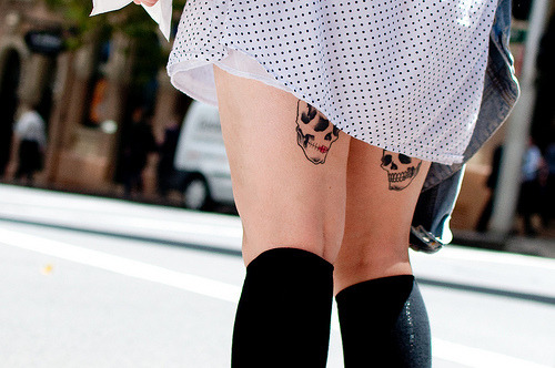 i want candy skull tattoos on the back of my calfs for my moms n popslt