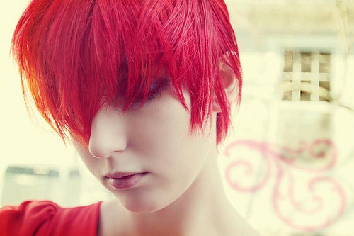  red hair magenta hair 