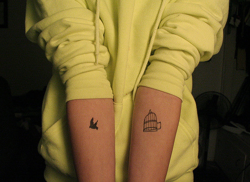 birdcage tattoo. tagged as: tattoo. ird. cage.