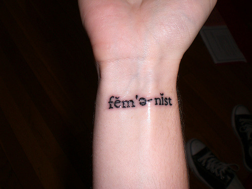 Posted 7 months ago & Filed under feminist, tattoo, wrist, love, body mod, 