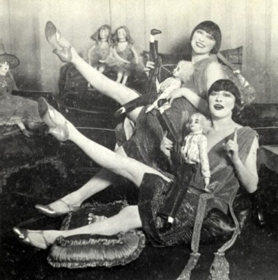 The Dolly Sisters, with their dollies