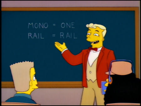 From &#8220;Marge vs. the Monorail&#8221;.Fun fact: you can get mono from riding the Monorail.