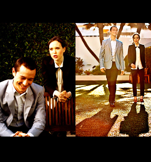 squintyoureyes:

Joseph Gordon Levitt and Ellen Page for LA Times.
