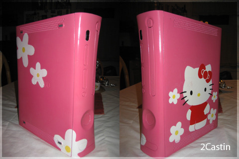 custom painted hello kitty xbox 360 by me :D Submitted by 2castin: