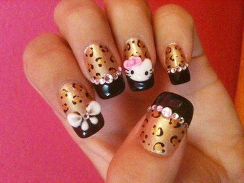 hello kitty nails. hello-kitty: nails : gold
