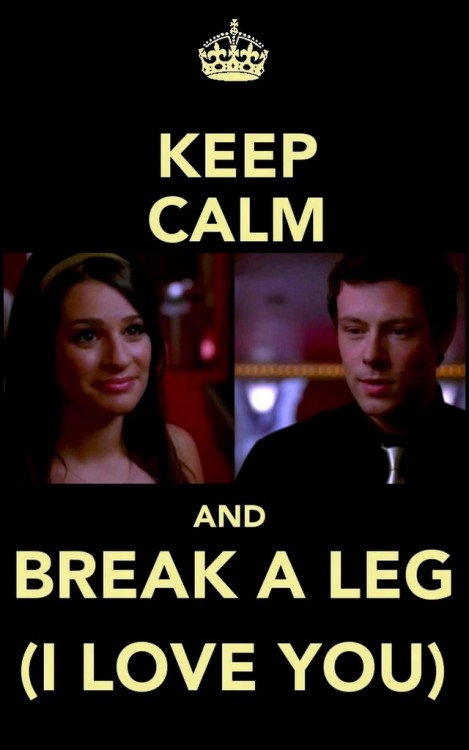 breathofmidnightair:  Finn and Rachel (Glee) “Break a leg.” “I love you.” 