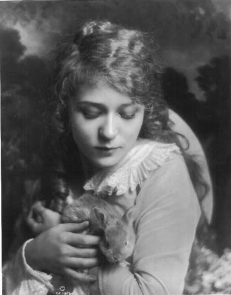 Mary Pickford and a bunny C 1920s Mary Pickford and a bunny C 1920s