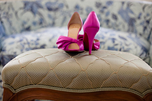 shoes of the day pink bow heels