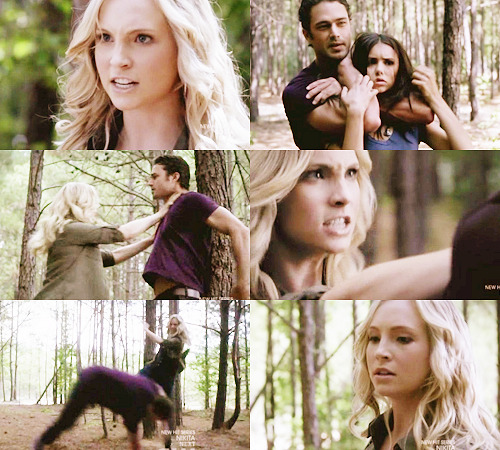 hellyeahtvfanatic:

Caroline: I can take you.Mason: Wanna bet?Caroline: Yeah I do.Caroline: Told you. I love vampire Caroline. She’s so awesome! 