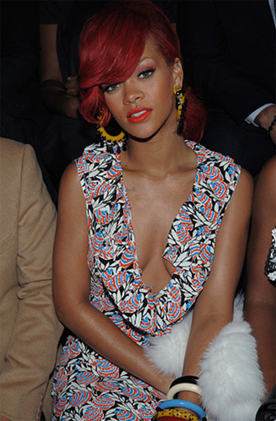 Rihanna at the front row of Miu Miu