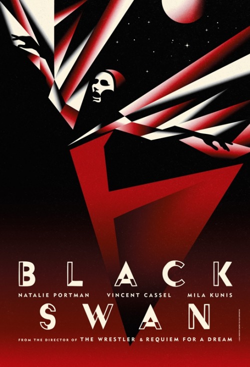 Art deco posters for Darren Aronofsky's new movie, “Black Swan.”