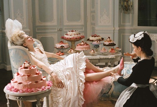 Sick on the couch today and watching Marie Antoinette.
