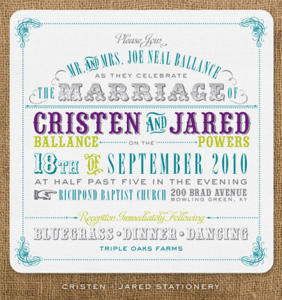 wedding invitation typography