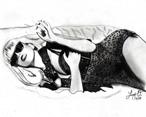 LADY GAGA DRAWING by Lucy Ortiz 909pm Notes 137