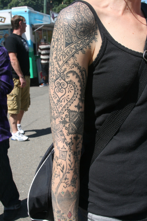 Lace Tattoo Sleeve by shaire productions on flickr (click)