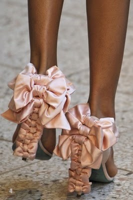 shoes of the day pink bows girly heels