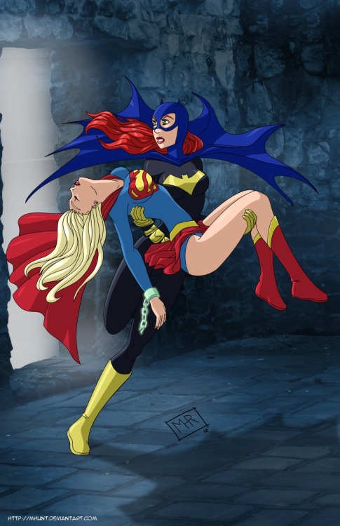 batgirl and supergirl. Batgirl saving Supergirl