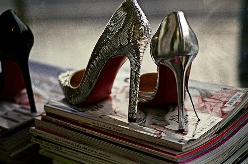 shiny chic heels