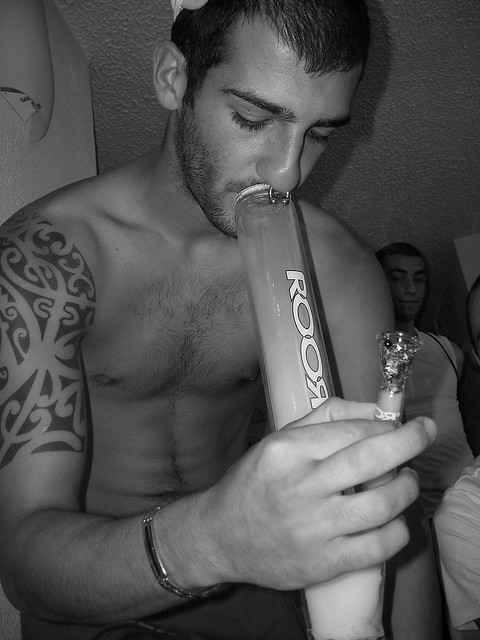 Shirtless bong hits are pretty sweet Naked is the way to go though