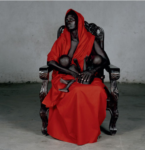Black Madonna With Twins by Vanessa Beecroft