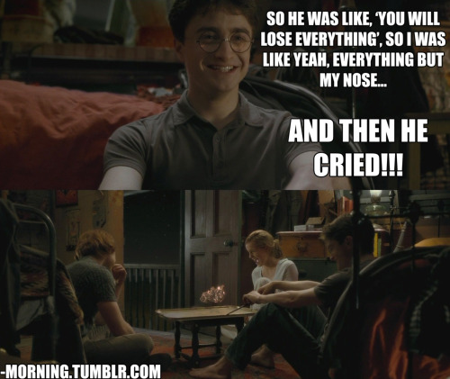that's so mean, harry x)). #Harry Potter #funny