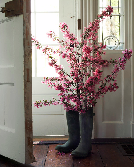 Rainboots + Cherry Blossoms
[by Gemma Comas]