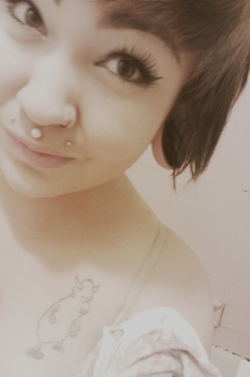  the hoop is 18g. two inch plugs. and a freshly pierced second hole on my 