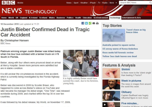 Justin Bieber Confirmed Dead In Tragic Car Accident
