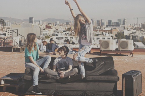 party on the rooftop. 