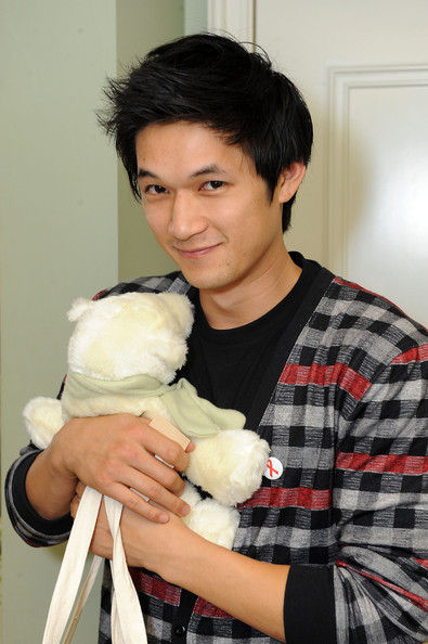 Harry Shum hugging a bear SO cute I found it on Tumblr forever ago and 