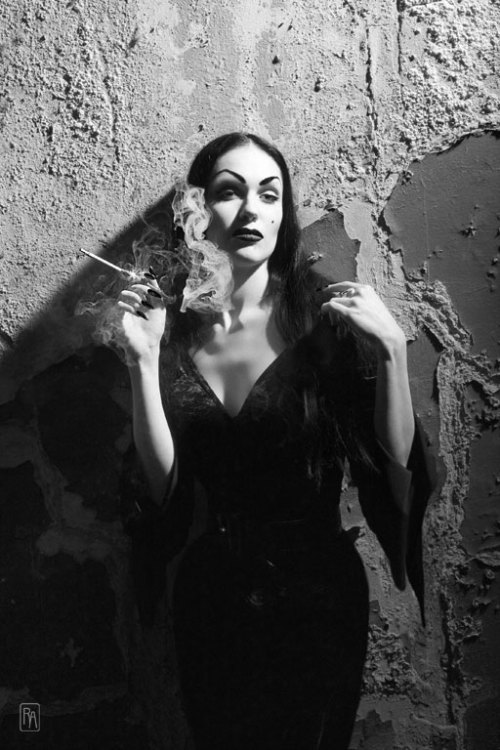 turtleninja:  vintagegal:  turtleninja:  vintagegal:  Does anyone know the name of this model?  She’s not a “model”  Ok well she is not Maila Nurmi. So if she’s not a “model” who is she?  No she is Maila Murmi (or Vampira), but I personally think that Vampira is more of an actress than a model. I’m sorry if I misguided you.  That is NOT Maila Nurmi. Trust me. Her face looks nothing like Maila Nurmi, nor is the beauty mark in the right place, the hair isn’t correct, her dress looks to made of the velvet, and she’s not wearing the gloves with nails. This is a modern model dressed to look like her. I just want to give the model the proper credit.  The model’s name is Omnia Thanks to a wonderful gal who sent me this info!!