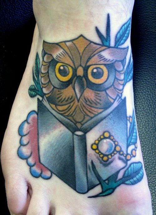 Owl tattoo by Nick Baldwin