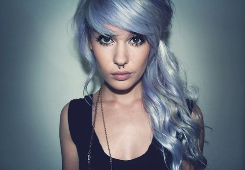 Tumblr Girl with Silver Hair