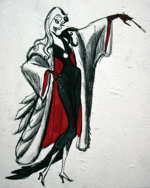 waltvault:  Marc Davis concept art for Cruella de Ville in 101 Dalmations 