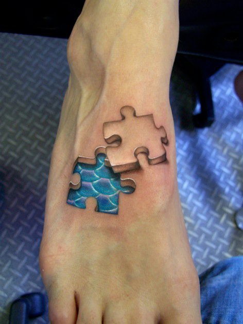 puzzle piece tattoos. puzzle piece tattoo.