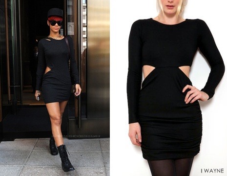 Rihanna in designer Wayne cut out dress (its not the exact but its from the same designer)